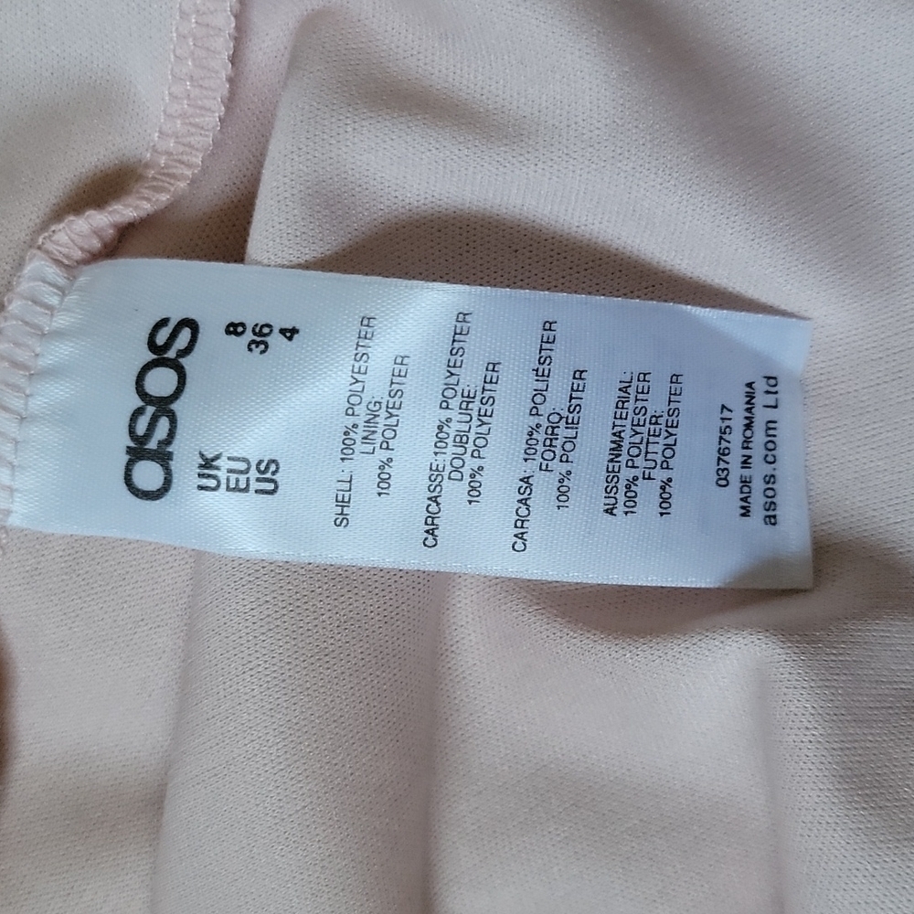 ASOS Pink Lace Sweetheart Midi Dress Size 4 - Picture 6 of 7